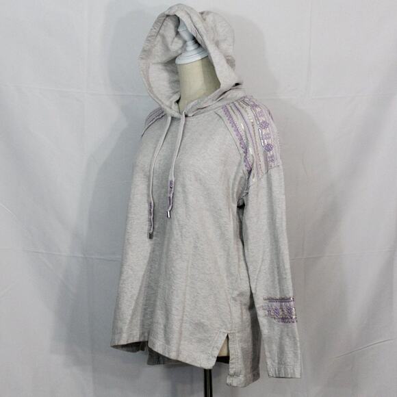 Style & Co Long Sleeve Yoga Hoodie Drawstring Embroidered Sequins Size S - Picture 2 of 9